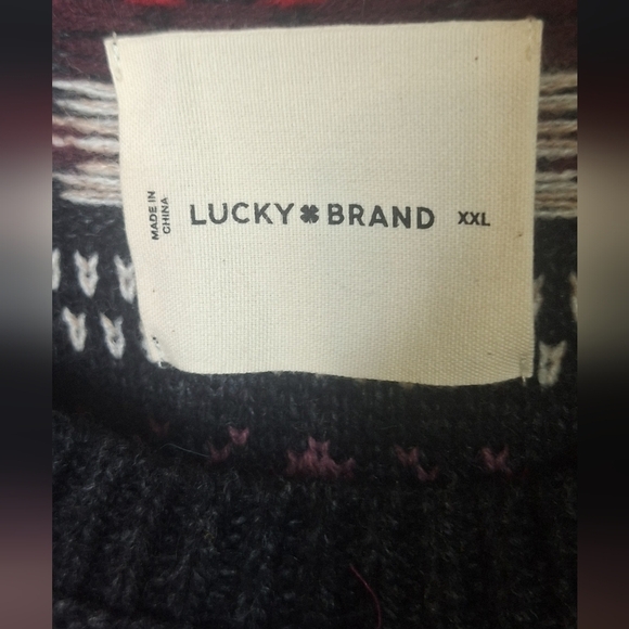 Lucky Brand Women’s Fair Isle Crewneck Sweater – Black Combo, XX-Large - Picture 5 of 8